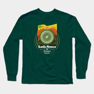 Sunset Pier - Santa Monica Pacific Wheel (green color) Long Sleeve T-Shirt